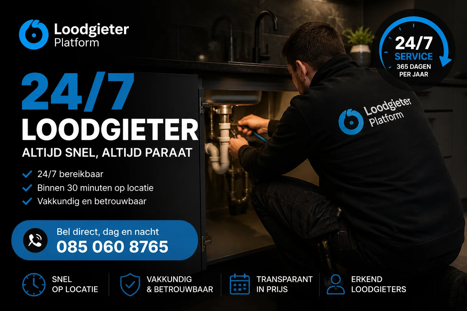 24/7 loodgieter — vakwerk via Installatieplatform.nl